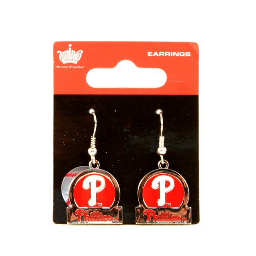 Philadelphia Phillies Earrings - Circle/Bar Style - $3.00 Per Pair - Wholesale Philadelphia Phillies Products - Phillies Merchandise
