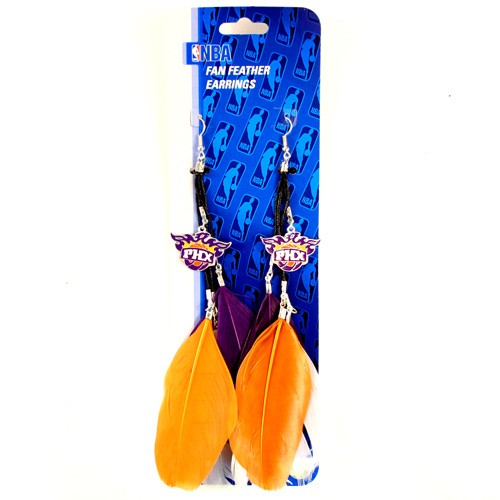 Phoenix Suns Earrings - Feather Dangle Style - $2.75 Per Pair - Phoenix Suns