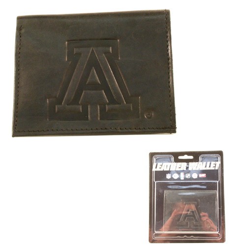 Arizona Wildcats Wallets - Black Leather Wallet - Tri-Fold - 12 For $84.00 - Arizona Wildcats