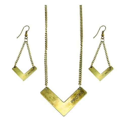 Pittsburgh Pirates Chevron Sets - Earring And Necklace Sets - 12 For $24.00 - Wholesale Pittsburgh Pirates Products - Pirates Merchandise