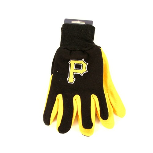 Pittsburgh Pirates Gloves - (Pattern May Be Different Than Pictured) - Black.Yellow P LOGO Style - $3.50 Per Pair - Wholesale Pittsburgh Pirates Products - Pirates Merchandise