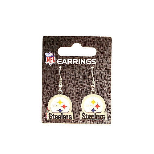 Pittsburgh Steelers Earrings - Circle/Bar Stlye - $3.00 Per Pair - Wholesale Pittsburgh Steelers Product - Steelers Merchandise 2