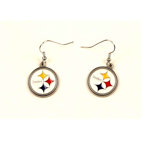 Pittsburgh Steelers Earrings - Sisk Style Dangle - 12 For $30.00 - Wholesale Pittsburgh Steelers Product - Steelers Merchandise 2