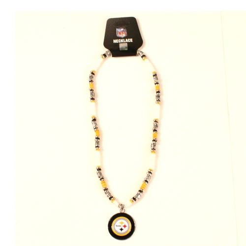 Pittsburgh Steelers Necklace - 18" Natural Shell With Pendant - 12 Necklaces For $78.00 - Wholesale Pittsburgh Steelers Product - Steelers Merchandise