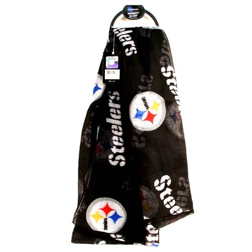 Pittsburgh Steelers Scarfs - SOLID Black Style - Infinity Scarf - $9.50 Each - Wholesale Pittsburgh Steelers Product - Steelers Merchandise