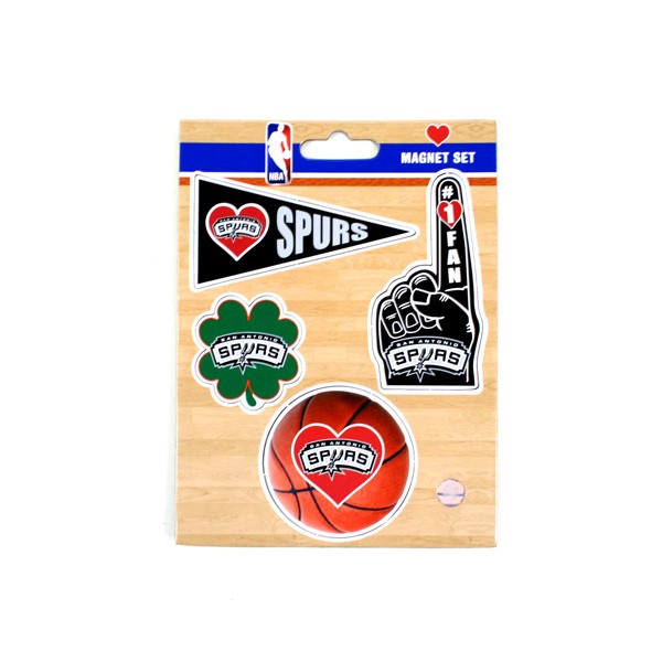 San Antonio Spurs Heart Series Magnets - Heavy Stock - 4PC Magnet Set - 4.5"x6" Template - 12 Sets For $15.00 - San Antonio Spurs
