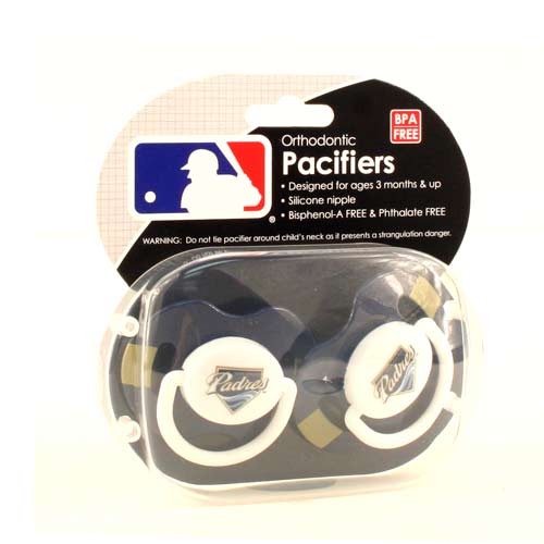 San Diego Padres Baby Merchandise - 2Pack Pacifiers - $3.75 Per Pack - Wholesale San Diego Padres Products - Padres Merchandise