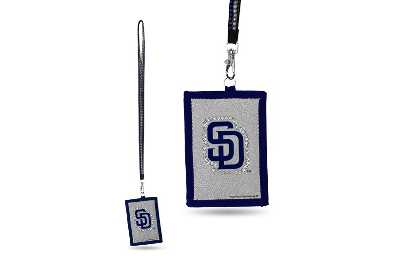 San Diego Padres Bling - Bling Lanyard With ID Holder - 12 For $30.00 - Wholesale San Diego Padres Products - Padres Merchandise