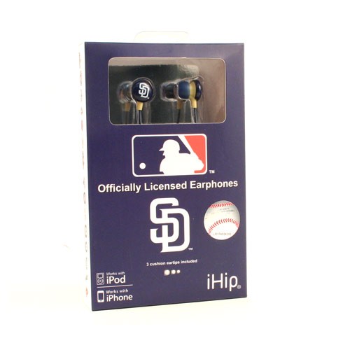 San Diego Padres Headphones - IHIP Earbuds - $5.00 Per Pair - Wholesale San Diego Padres Products - Padres Merchandise