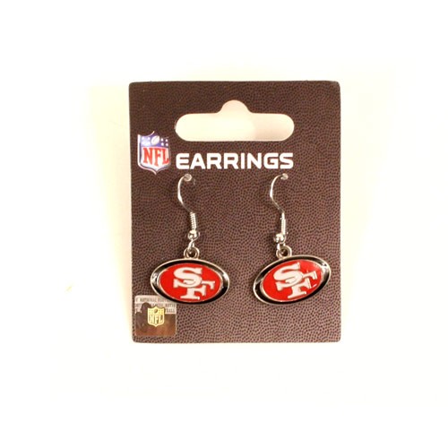 San Francisco 49ers Earrings - Classic Amco Style Dangle - 12 Pair For $30.00 - Wholesale San Francisco 49ers Product - 49ers Merchandise