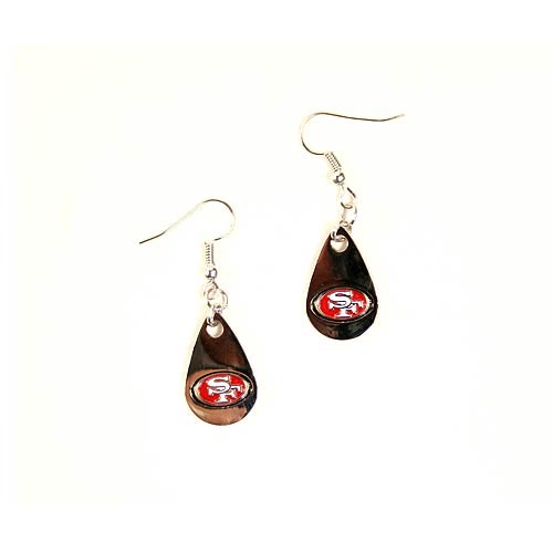 San Francisco 49ers Earrings - TEARDROP Style Dangle Earrings - $3.00 Per Pair - Wholesale San Francisco 49ers Product - 49ers Merchandise