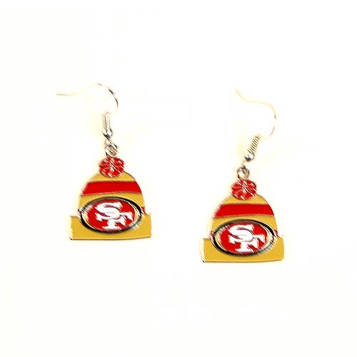 San Francisco 49ers Earrings - The KNITSTER Dangle Style - $3.00 Per Pair - Wholesale San Francisco 49ers Product - 49ers Merchandise 2