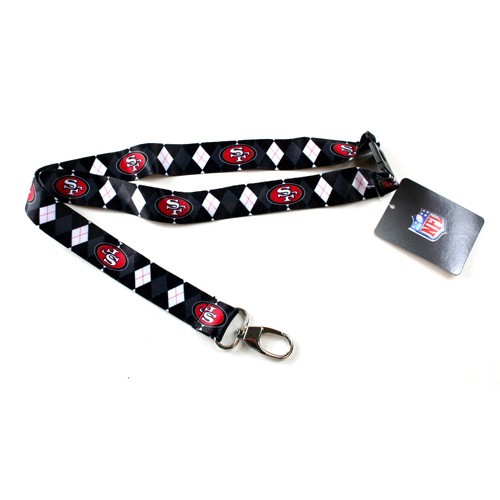 San Francisco 49ers Lanyard - Argyle Style Lanyard - 12 For $24.00 - Wholesale San Francisco 49ers Product - 49ers Merchandise