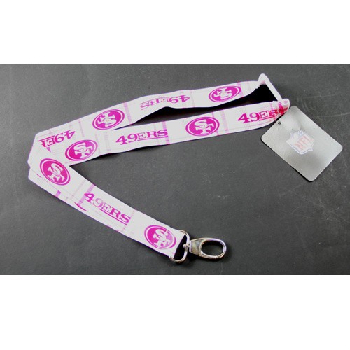 San Francisco 49ers Lanyard - Pink Plaid Style Lanyard - 12 For $24.00 - Wholesale San Francisco 49ers Product - 49ers Merchandise 2