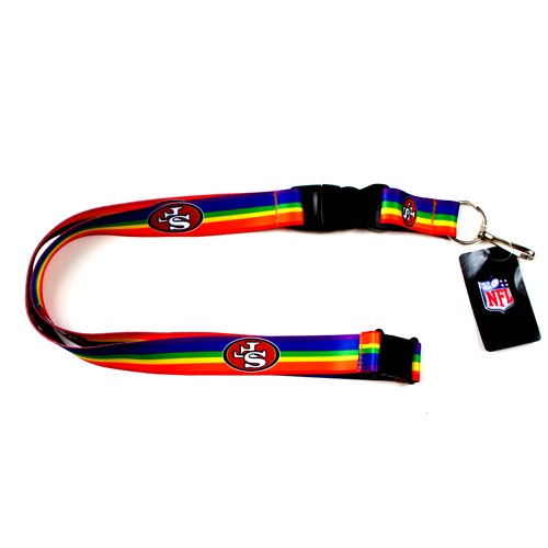 San Francisco 49ers Lanyards - Premium Rainbow Style - 12 For $30.00 - Wholesale San Francisco 49ers Product - 49ers Merchandise 2