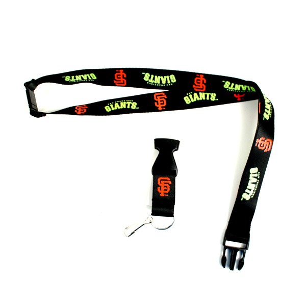 San Francisco Giants Lanyards - Premium 2-Sided Black Neon Series - 12 For $30.00 - Wholesale San Francisco Giants Products - Giants Merchandise