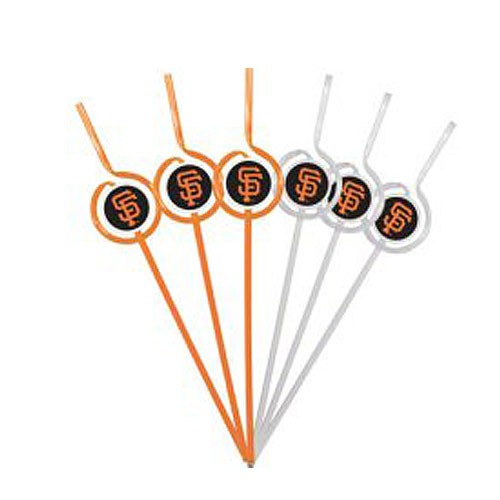 San Francisco Giants Straws - 6Pack Team Sips - $1.50 Per Pack - Wholesale San Francisco Giants Products - Giants Merchandise