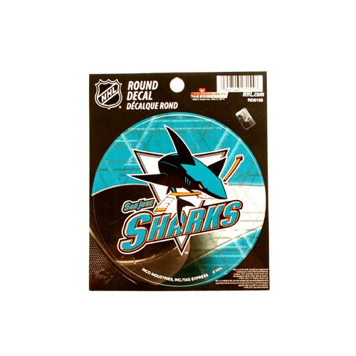 San Jose Sharks Decals - Round Style Decals - 12 For $18.00 - San Jose Sharks
