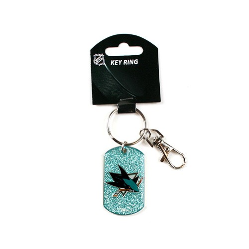 San Jose Sharks Keychains - Heavyweight Glitter Style Keychains - 12 For $24.00 - San Jose Sharks