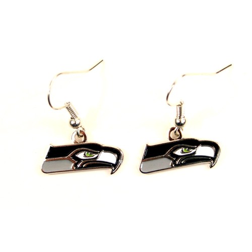 Seattle Seahawks Earrings - AMCO Series2 - Dangle Earrings - 12 Pair for $33.00 - Wholesale Seattle Seahawks Product - Seahawks Merchandise 2