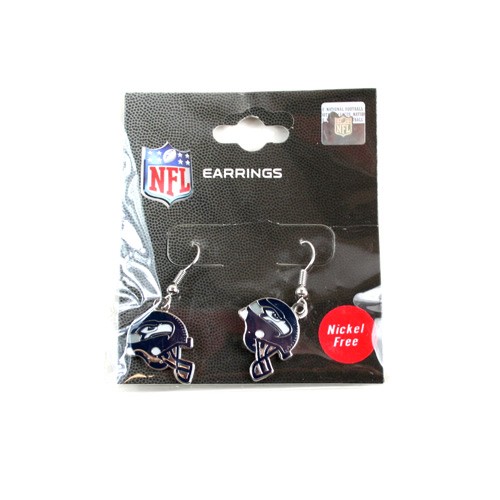Seattle Seahawks Earrings - Helmet Style Dangle - 12 Pair For $24.00 - Wholesale Seattle Seahawks Product - Seahawks Merchandise 2