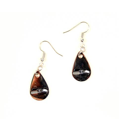 Seattle Seahawks Earrings - TEARDROP Style - $3.00 Per Pair - Wholesale Seattle Seahawks Product - Seahawks Merchandise