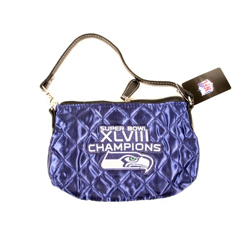 Seattle Seahawks Wristlet - Blue Quilted - XLVIII Edition - 2 For $10.00 - Wholesale Seattle Seahawks Product - Seahawks Merchandise