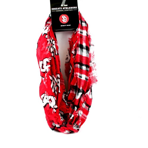 South Dakota University Coyotes Scarves - Tartan Logo Infinity Scarves - 12 For $60.00 - South Dakota Coyotes