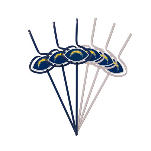 Special - Los Angeles Chargers Straws - 6Pack Team Sips - 12 Packs For $12.00 - Wholesale Los Angeles Chargers Products - Chargers Merchandise 2