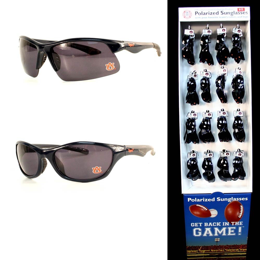 Special Buy - Auburn Tigers Sunglass Display - POLARIZED - 48 Pair Assorted With 2 Styles And Floor Display - $192.00 Per Display - Auburn
