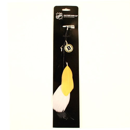 Special Buy - Boston Bruins Feather Hair Clips - 12 For $24.00 - Boston Bruins