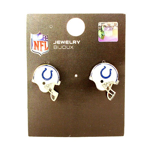 Special Buy - Indianapolis Colts Studded Earrings - Helmet Style - 12 Pair For $30.00 - Wholesale Indianapolis Colts Products - Colts Merchandise