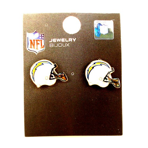 Special Buy - Los Angeles Chargers Studded Earrings - Helmet Style - 12 Pair For $24.00 - Wholesale Los Angeles Chargers Products - Chargers Merchandise