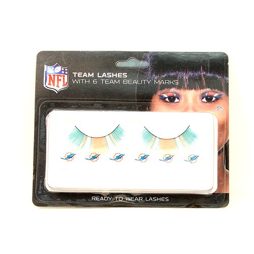 Special Buy - Miami Dolphins Team Eyelash Set - 12 Sets For $24.00 - Wholesale Miami Dolphins Products - Dolphins Merchandise
