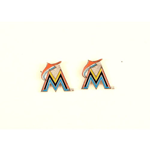 Special Buy - Miami Marlins Earrings - POST Amco - 12 Pair For $30.00 - Wholesale Miami Marlins Products - Marlins Merchandise 2