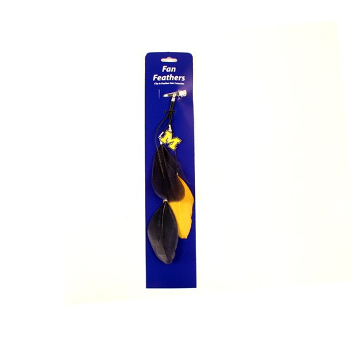 Special Buy - Michigan Wolverines - Feather Hair Clips - 12 For $24.00 - Michigan