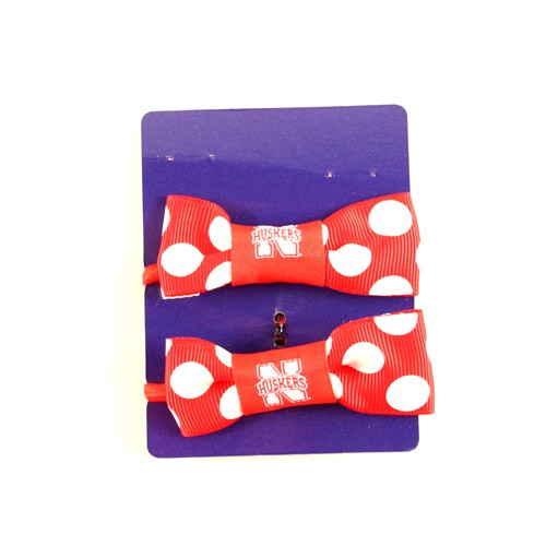 Special Buy - Nebraska Huskers - 2Pack Set Bow Style Ponies - 12 Sets For $18.00 - Nebraska Huskers