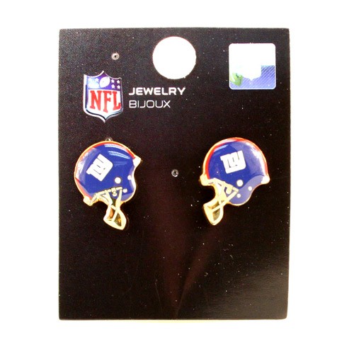 Special Buy - New York Giants Studded Earrings - Helmet Style - 12 Pair For $30.00 - Wholesale New York Giants Product - Giants Merchandsie