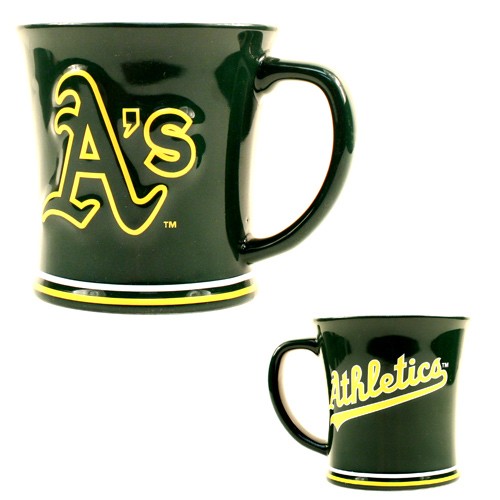 Special Buy - Oakland Athletics Mugs - Sculpted 15OZ Team Mugs - 12 For $36.00 - Wholesale Oakland Athletics Products - Athletics Merchandise