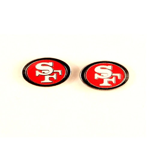 Special Buy - San Francisco 49ers Earrings - POST Amco Style - 12 Pair For $30.00 - Wholesale San Francisco 49ers Product - 49ers Merchandise