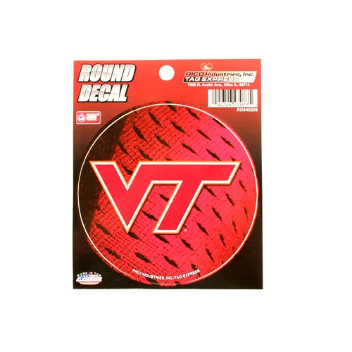 Special Buy - Virginia Tech Decals - Round JERSEY Style - 12 For $18.00 - Virginia Tech