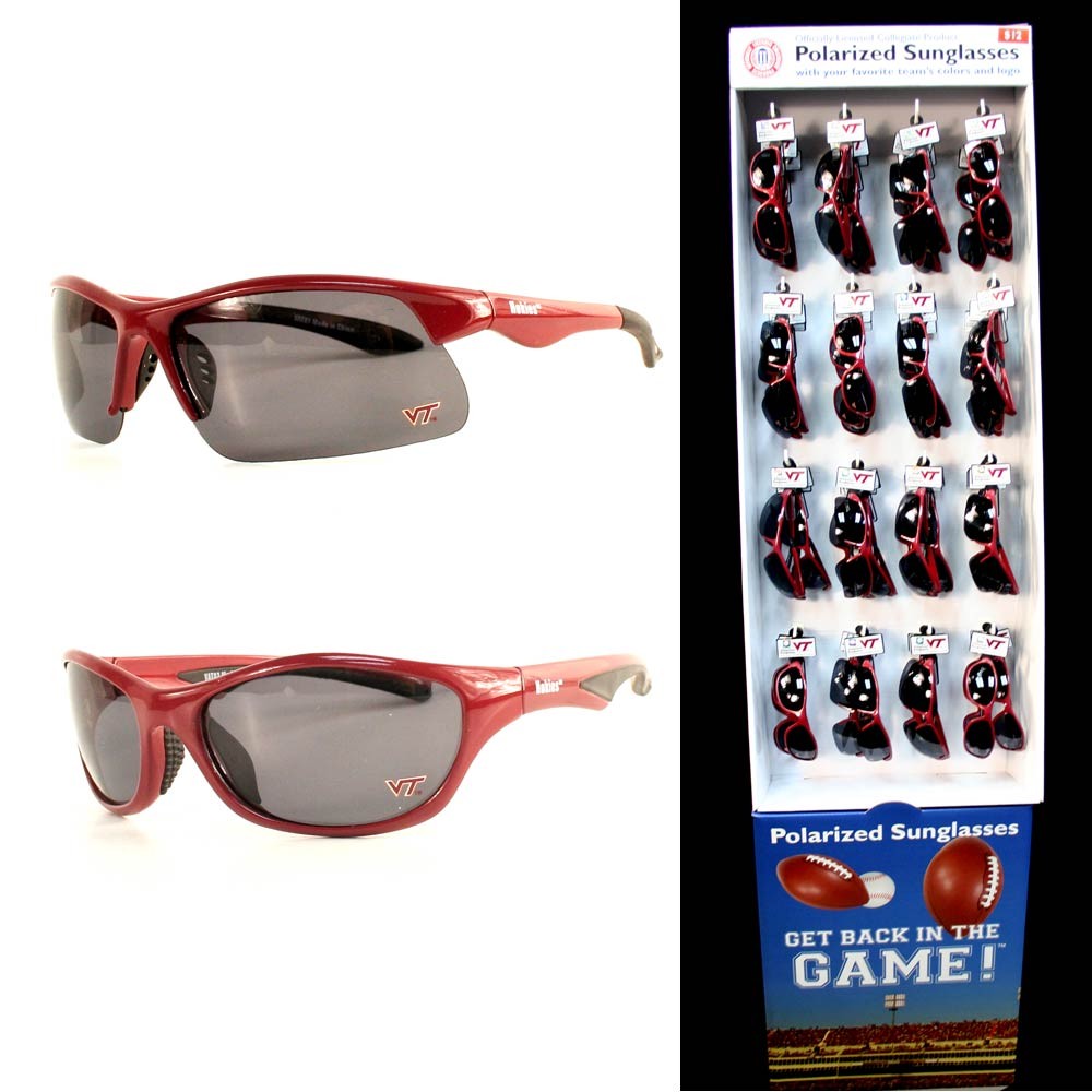 Special Buy - Virginia Tech Sunglass Display - POLARIZED - 48 Pair Assorted With 2 Styles And Floor Display - $192.00 Per Display - Virginia Tech