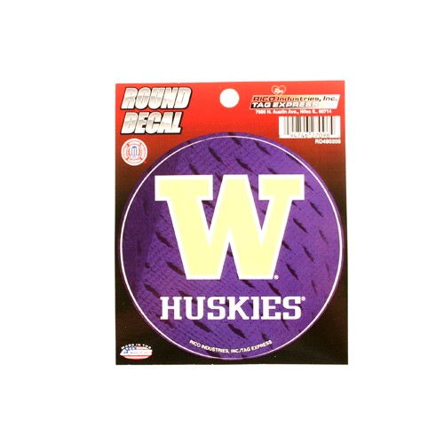 Special Buy - Washington Huskies Decals - ROUND Style Decal - 12 For $18.00 - Washington Huskies
