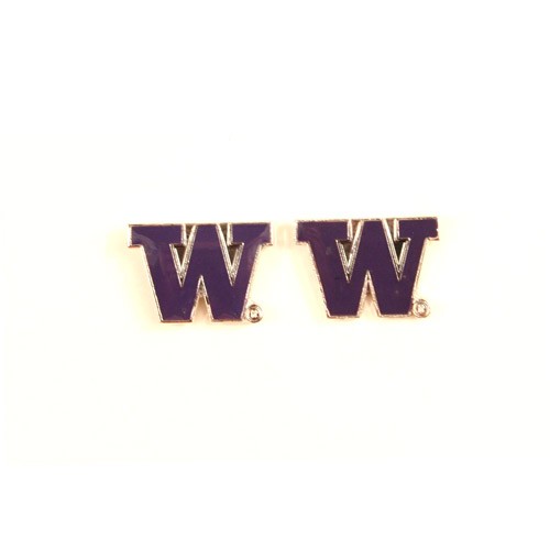 Special Buy - Washington Huskies Earrings - AMCO Post Earrings - 12 Pair For $30.00 - Washington Huskies