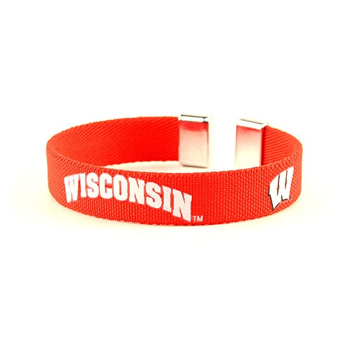 Special Buy - Wisconsin Badgers Bracelets - Ribbon Style - (May Be Different Pattern Then Pictured) - 12 For $27.00 - Wisconsin Badgers