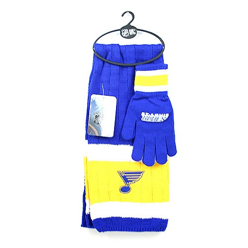 St. Louis Blues Sets -(Pattern May Be Different Than Pictured) Heavy Knit Scarf and Fleece Glove Set - $13.50 Per Set - St Louis Blues