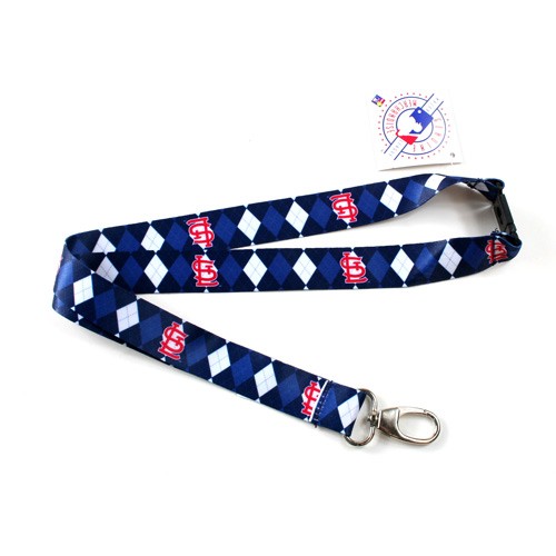St. Louis Cardinals Lanyards - Blue Argyle Style Lanyard - 12 For $24.00 - Wholesale St Louis Cardinals Products - Cardinals Merchandise