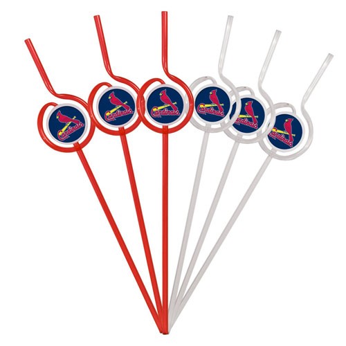 St. Louis Cardinals Straws - 6Pack Team Sips - $1.50 Per Pack - Wholesale St Louis Cardinals Products - Cardinals Merchandise