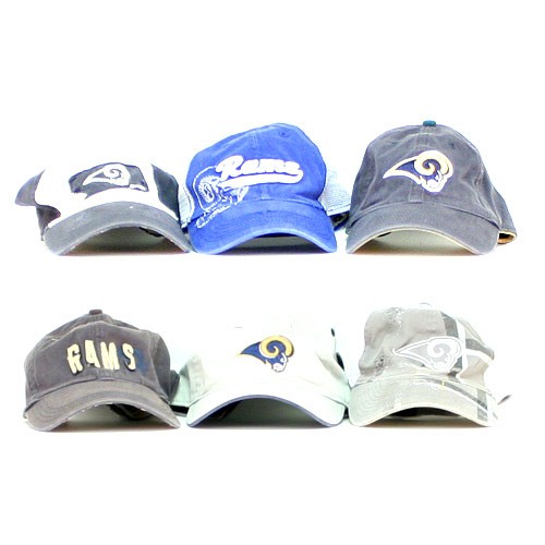 St. Louis Rams Caps - (May Not Be As Pictured) Total Assortment Of Rams Caps - 12 Caps For $60.00 - Wholesale Los Angeles Rams Products - Rams Merchandise