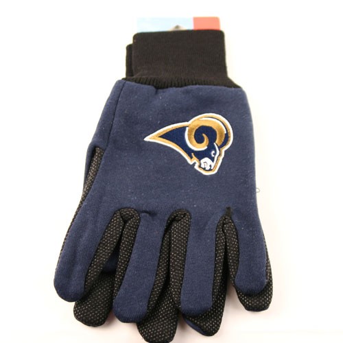 St. Louis Rams Wholesale Gloves 2 Tone - (Pattern May Be Different Than Pictured) - $2.50 Per Pair - Wholesale Los Angeles Rams Products - Rams Merchandise